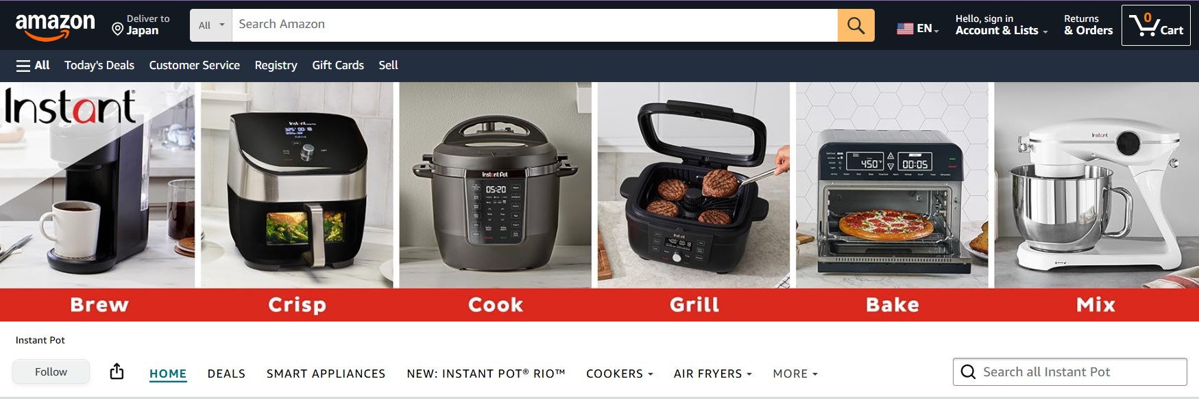 Instant Pot Amazon Storefront