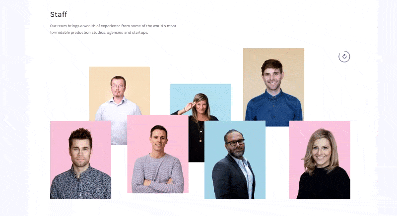 stink studios meet the team page example stink studios best stuff page