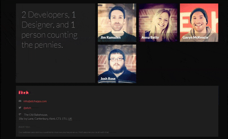 etch meet the team page example etch meet the team page