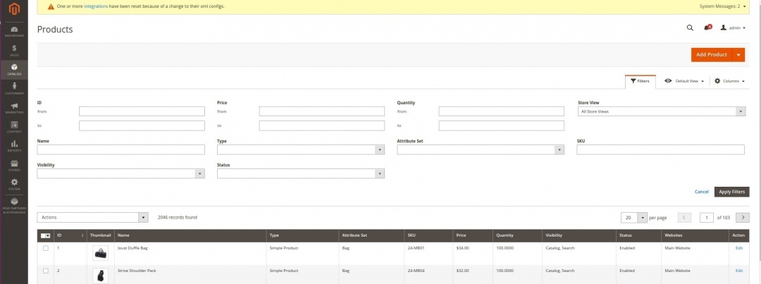 the tag filters name adds the filters button in magento