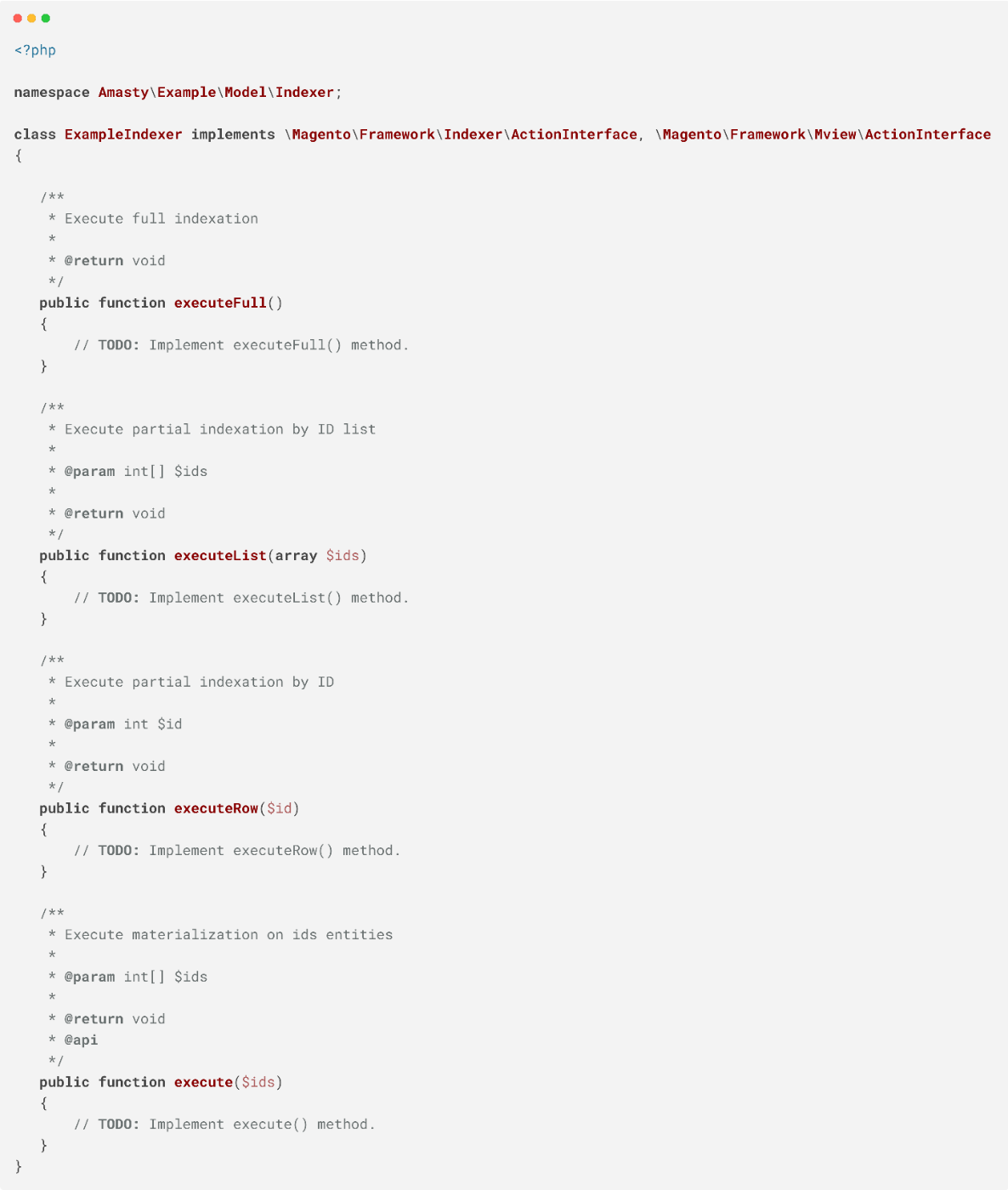 php custom indexer example