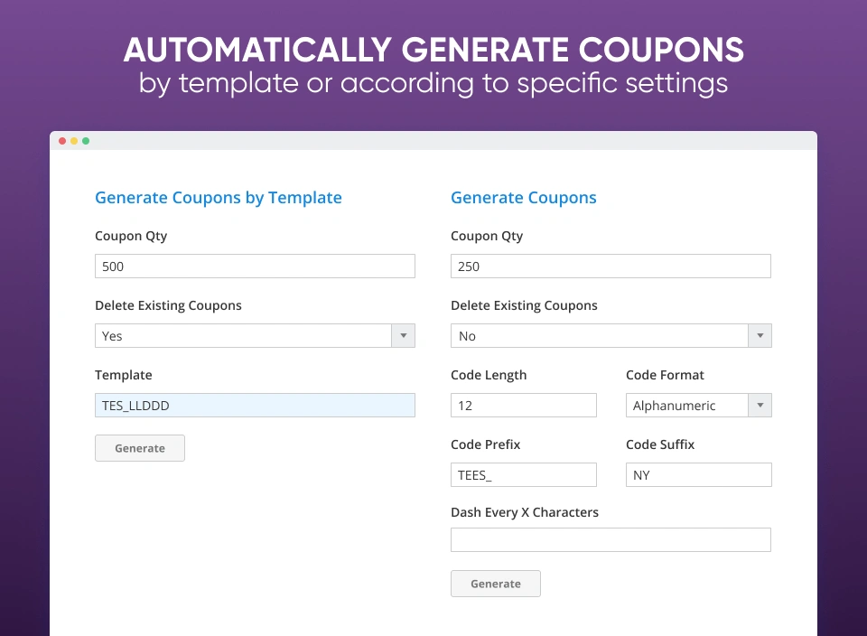Auto-generate Magento coupon codes