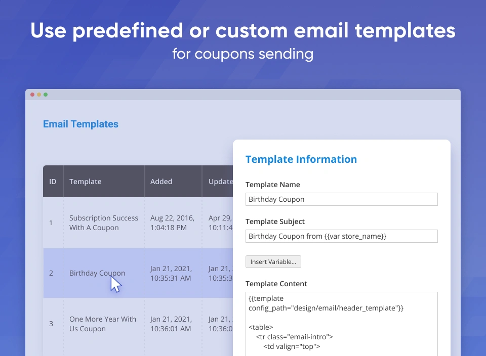 Magento birthday coupon code