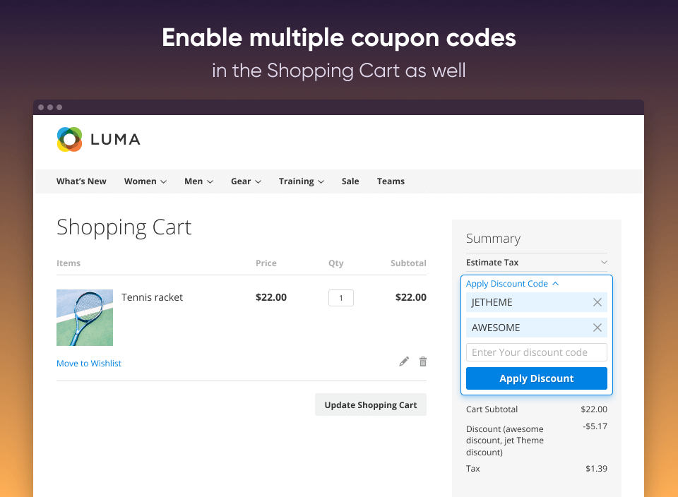 Magento Multiple Coupon Codes at Checkout