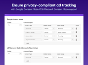 support for cookie consent mode v2 and microsoft uet consent mode