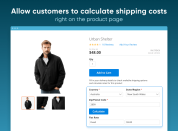 calculate shipping costs right on the product page