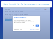 let google interact with customers on a success page