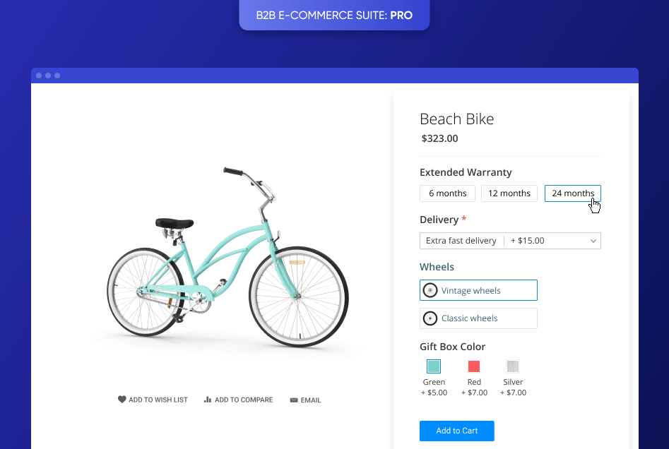 custom product options