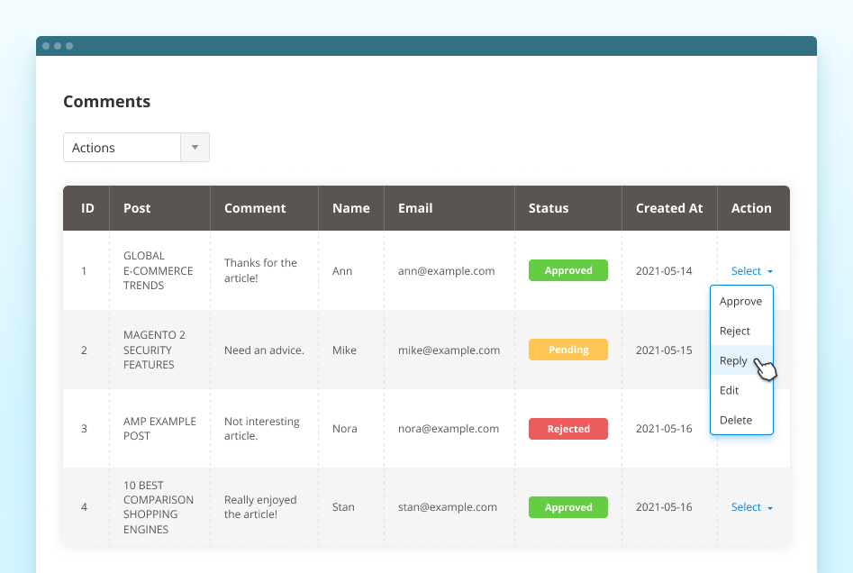 blog post comments grid magento forum extension