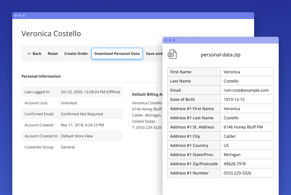 gdpr magento 2 data download gdpr data portability