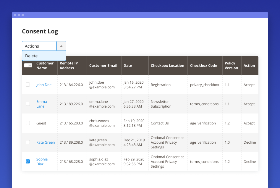 gdpr consents log m2 module gdpr consent log