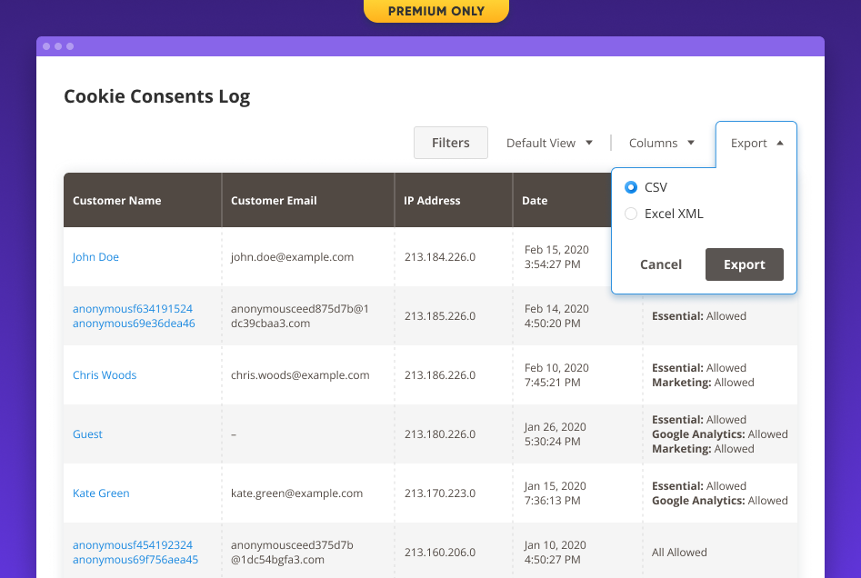 cookie export magento 2 export cookie log