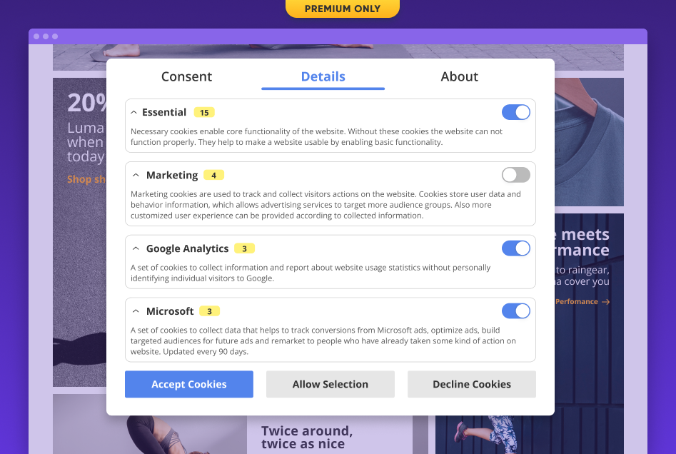 all-in-one bar magento 2 improved cookie bar