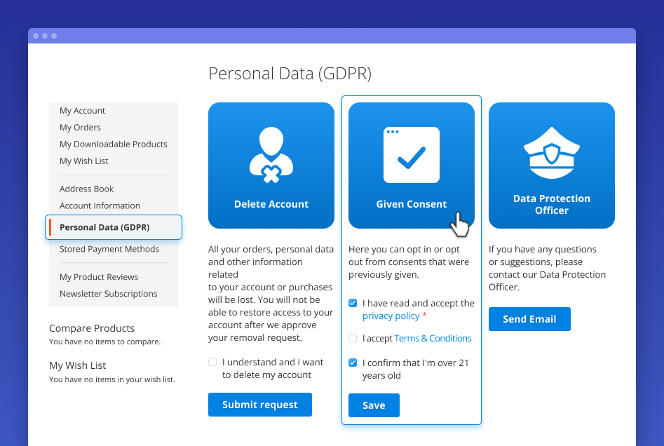 gdpr delete account in magento 2 extension gdpr delete account