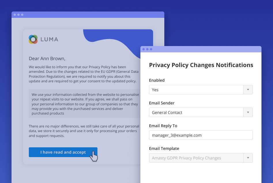 gdpr magento 2 extension gdpr inform about changes
