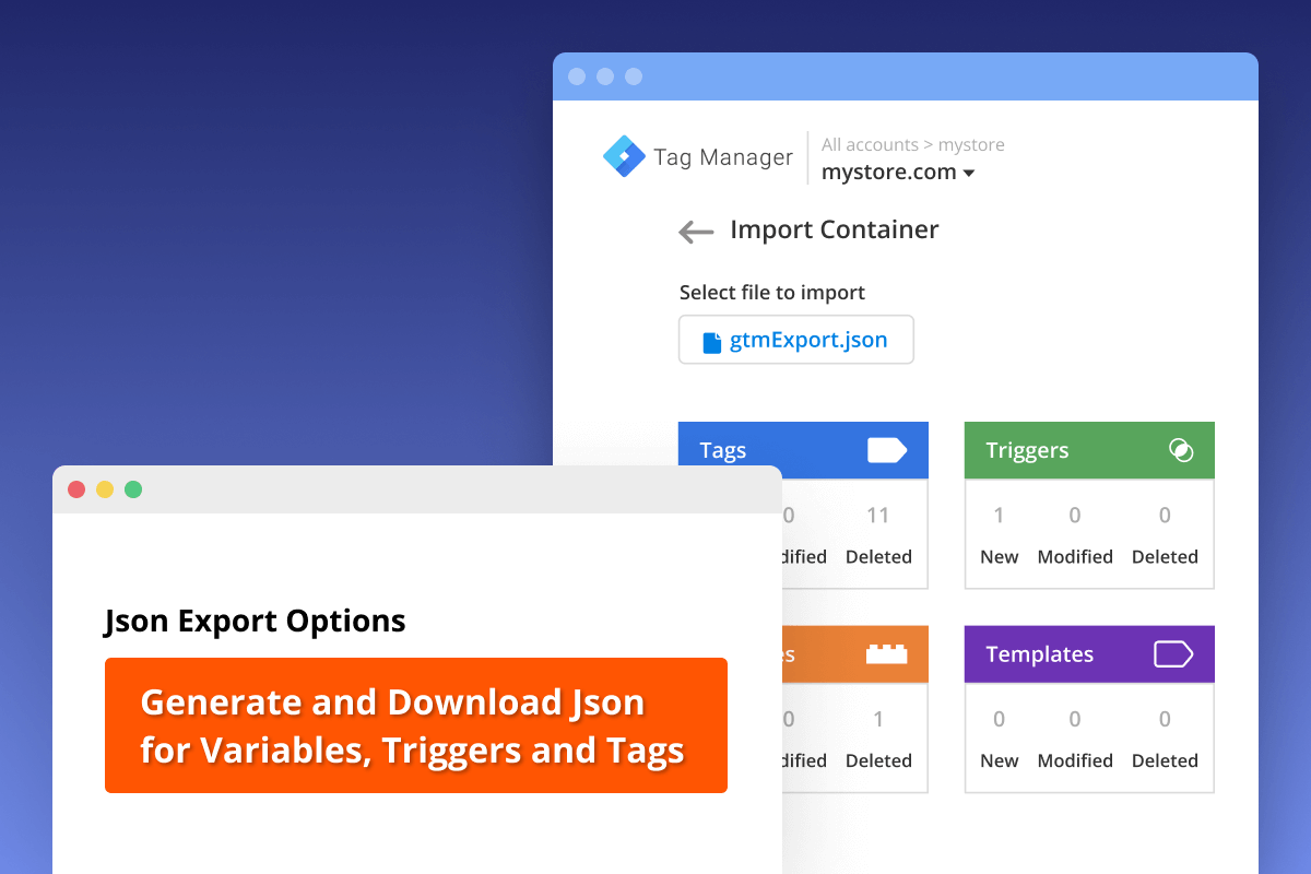 Auto-generate JSON file Generate JSON file with a single click using Magento 2 GTM extension
