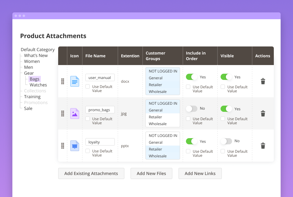category attachments magento 2 attach files to category