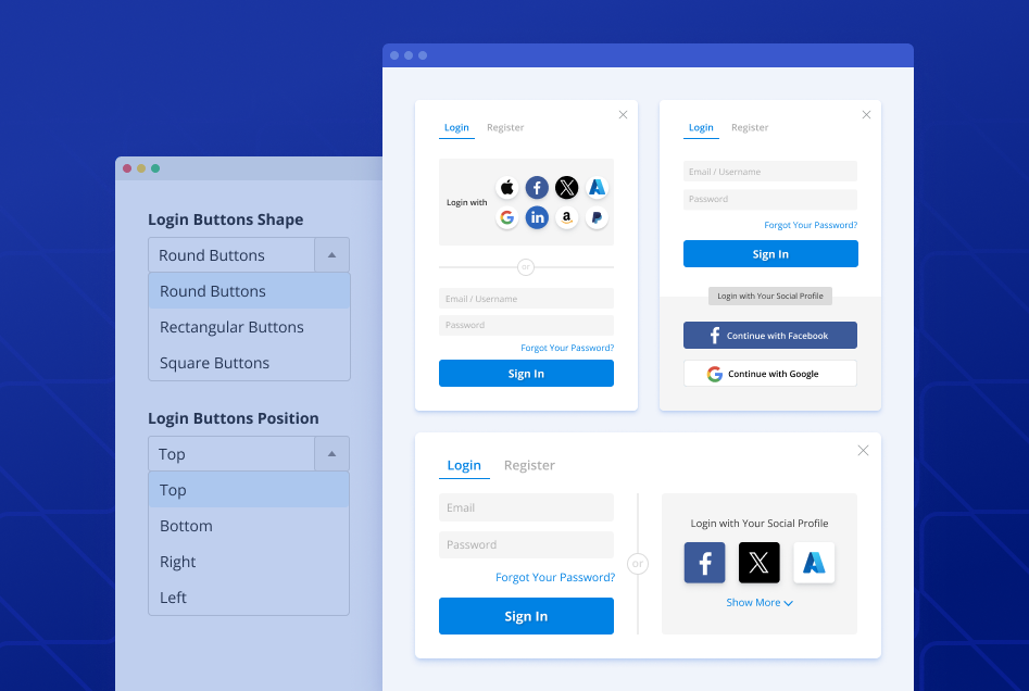 social networks button design