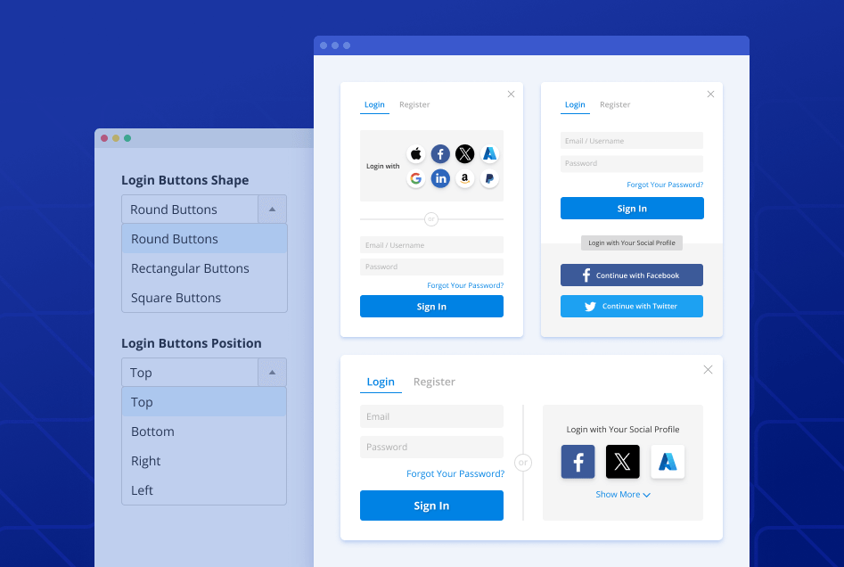 social networks button design