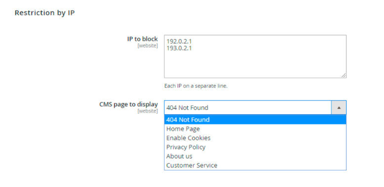restrict access for particular IP addresses
