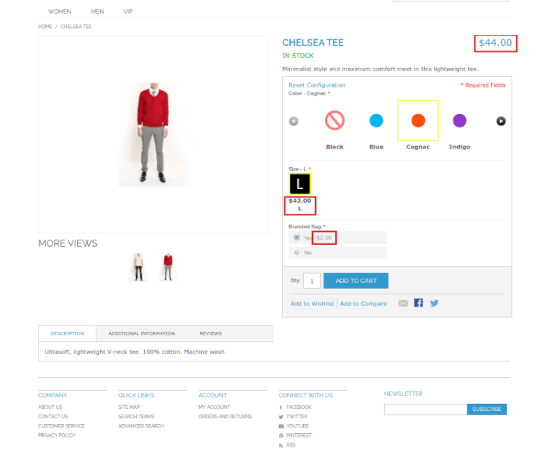 use magento color swatches extension with custom options for product