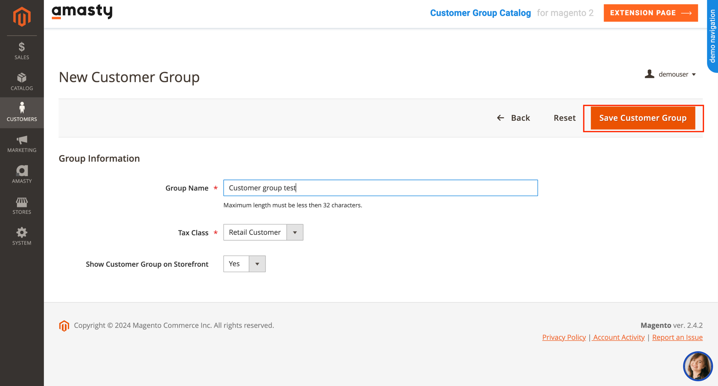 Creating customer group in Magento 2 p2