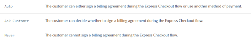 billing agreement setup